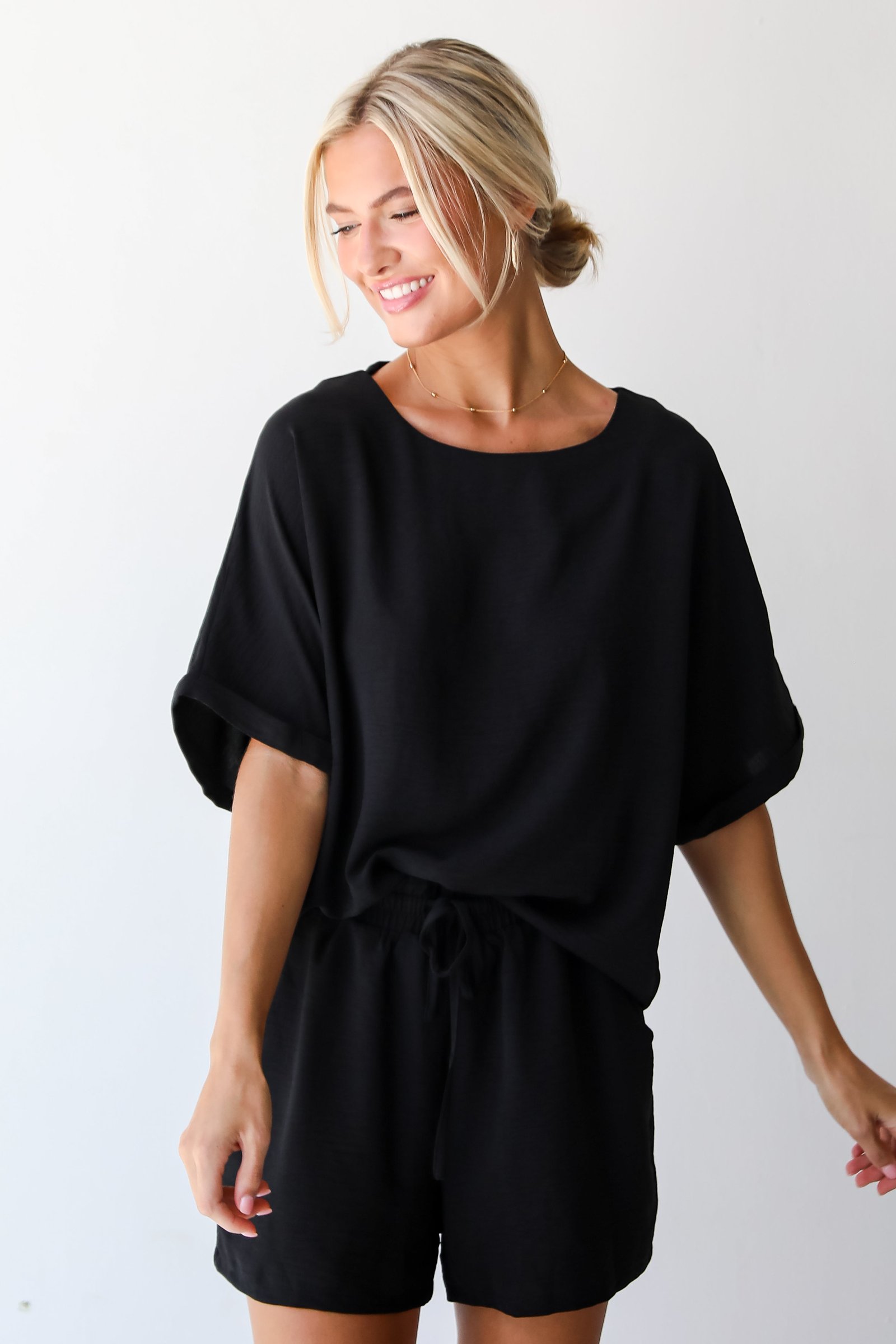 Unforgettable Beauty Black Blouse - DU DEAL LT24