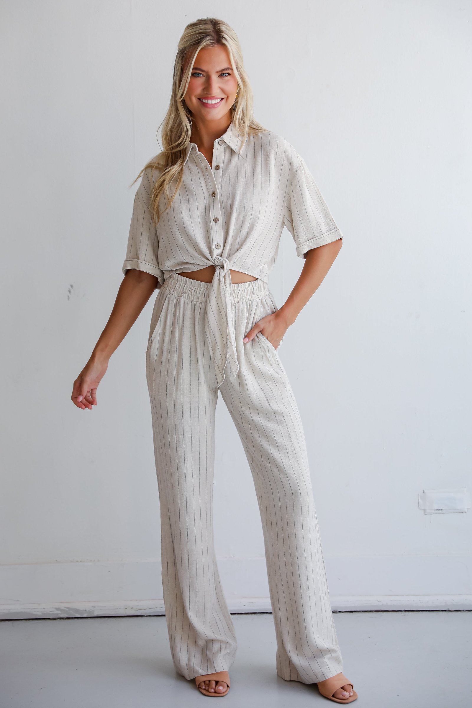 Moment Maker Striped Linen Pants LT23